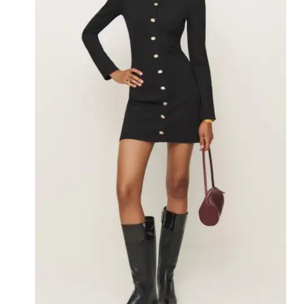 Reformation Black Mini Dress